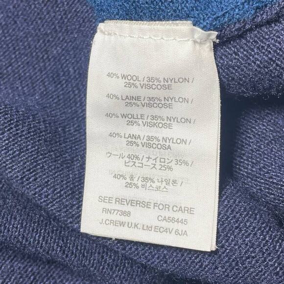 J. Crew Color Block Tunic Sweater Wool Blend Blue High Low Hem Colorblock Medium - Picture 5 of 11